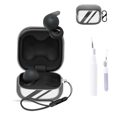 Imagem de NOUKAJU Capa protetora para Sony LinkBuds Fit, capa protetora para fone de ouvido (com mosquetão + cordão + caneta de limpeza) à prova de quedas, à prova de arranhões, capa protetora para Sony