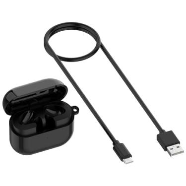 Imagem de YUULNMOP Capa de carregamento compatível com Samsung Galaxy Buds3 R530, caixa de carregamento rápido sem fio tipo C com cabo de carregamento para fones de ouvido Samsung Buds3 R530 (preto)