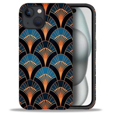 Imagem de CARLOCA Capa compatível com iPhone 14 Plus, estampa Art Déco para iPhone 14 Plus, TPU macio + PC rígido 2 em 1, capa protetora antiarranhões à prova de choque para iPhone 14 Plus de 6,7 polegadas