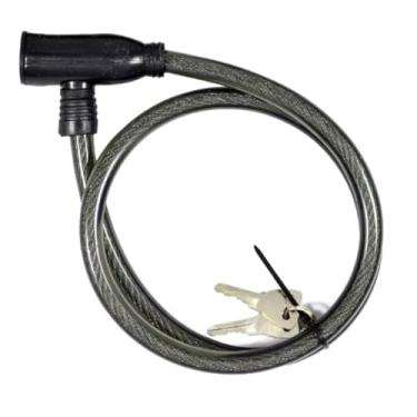 Imagem de Cadeado Para Bicicleta Com Chave em Cabo De Aço 1,04m Trava De Segurança Para Bicicleta Moto Capacete Portão