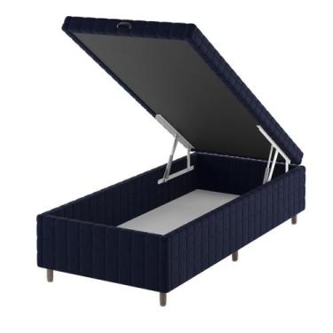 Imagem de BASE BOX BAU SOLTEIRO RAVENA (43X88x188CM) TURKEY AZUL - CASA GIULIA -