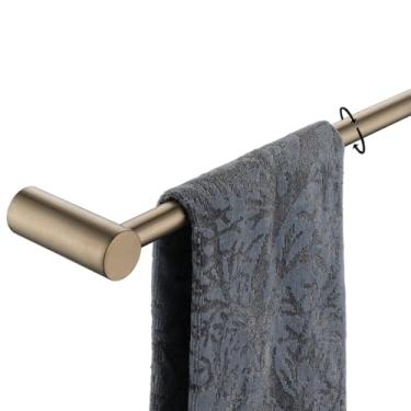 Imagem de JQK Toalheiro de bronze champanhe, aço inoxidável 304, espesso, 0,8 mm, 2 peças, suporte de parede para banheiro, comprimento útil 40,6 cm, TB610L16-CB