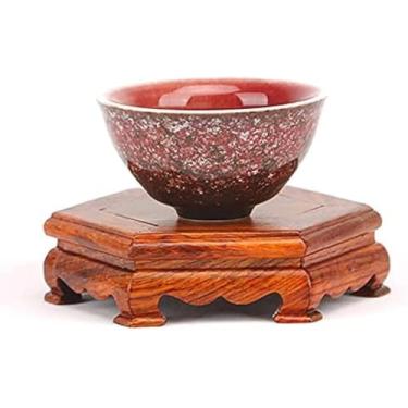 Imagem de Suporte De Exibição De Pedestal De Madeira Vaso De Móveis Vintage Chinês Aquário Candeeiro De Mesa Base De Bule, A