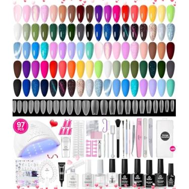 Imagem de beetles Gel Polish Kit De Esmalte Em Com Luz Uv, 97 Peças, Viagem, Férias, 45 Cores, Conjunto Pontas Carimbo, Base, Top Coat, Presente Inicial Para Todas As Estações Mulheres