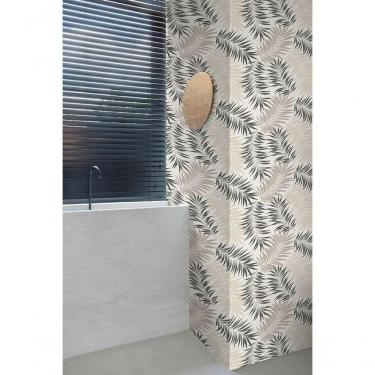 Imagem de Papel De Parede Muse Folhagem Bege E Preto A56201