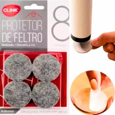 Imagem de Kit 32/48 Pcs Adesivo Protetor para Pé de Cadeira e Móveis Pesados de Feltro Antideslizante Redondo Durável Casa Buritis (P, Pacote, 32)