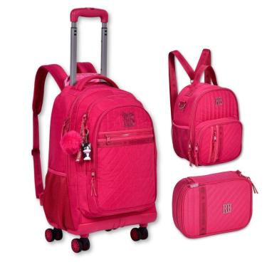 Imagem de Mochila Rodinha Rebecca Bonbon com Lancheira e Estojo Box-Feminino