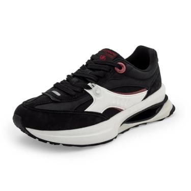 Imagem de Red Tape Tênis masculino de plataforma grossa, cano baixo, casual, retrô, com cadarço, palmilha acolchoada e sola antiderrapante, ideal para escritório, caminhada, corrida, academia e uso diário