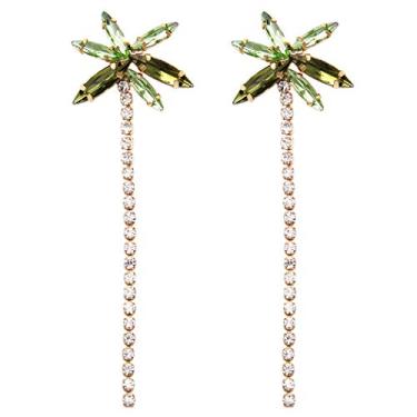 Imagem de Rosemarie & Jubalee Joias femininas coloridas de cristal com palmeira de verão, Metal Vidro, Cristal