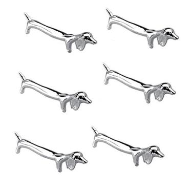 Imagem de Conjunto 6 Descansos P/talher De Zamac Niquelado Dog 8, 5cm Lyor Prata Único