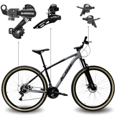 Imagem de Bicicleta Aro 29 KSW XLT 100 21 Marchas Shimano Quadro Alumínio Freio Hidráulico MTB (Cinza Traf, 17)