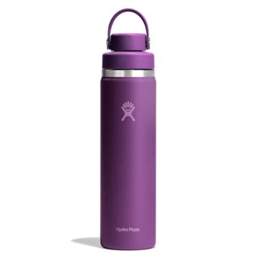 Imagem de Hydro Flask Garrafa de água - aço inoxidável isolado - tampa flexível de boca larga, não derrama, à prova de vazamento em roxo Beachplum de 680 g
