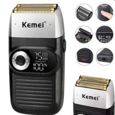 Imagem de Barbeador Kemei 2026 USB Leve Recarga Rápida Slim Preto - LIPPIN