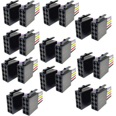 Imagem de 10x Chicote Plug Radio Universal 16 vias Iso Femea 1o Linha