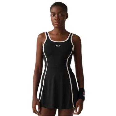 Imagem de Vestido Fila Slim Tennis Sports Club Feminino Preto e Branco, G