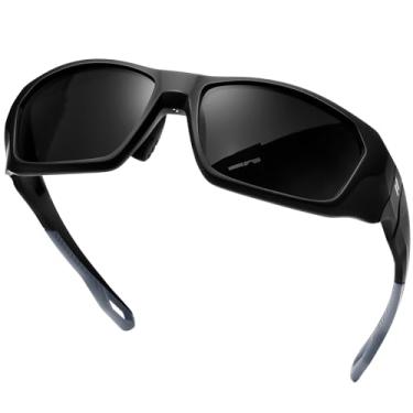 Imagem de KANASTAL Esportivos Óculos de Sol Preto Masculino Polarizado Oculos Ciclismo Escuro Envolventes Feminino UV400 Retangular Corrida Clássico Cycling Black Sunglasses -Pretos