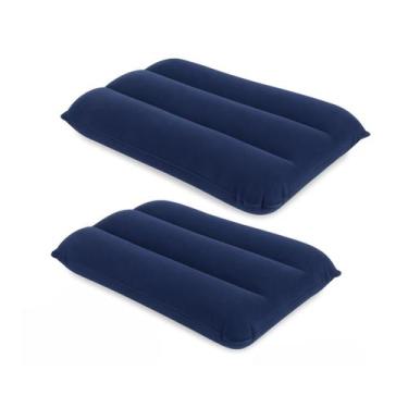 Imagem de Kit 2 Travesseiro Almofada Inflável Viagem Passeio Camping - OMEGA