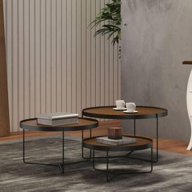 Imagem de Conjunto Mesas De Centro Redondas Modernas - Apollo - Montanhês Móveis