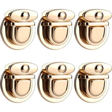 Imagem de CRASPIRE 6 peças de fecho de metal com fecho de pressão e fecho de polegar fecho de trava de polegar fecho dourado pequeno língua fecho de liga de pato fechos de fivela acessórios para bolsa