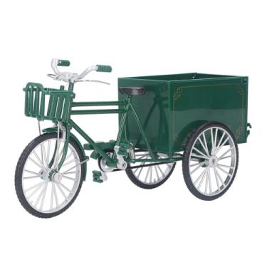Imagem de Vintage Tricycle Model liga em miniatura de bicicleta de dedo miniatória Decoração de decoração Decoração de casa REALISTO Decoração de ornamento para crianças colecionadoras 9,4 (Verde)