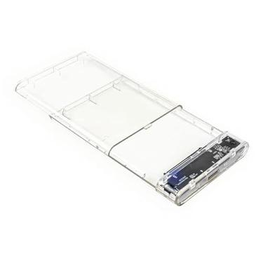 Imagem de Case Transparente para HD Externo 2.5" SATA/SSD, USB 3.0, 6 Gbps, Compatível com Windows/Linux/Mac