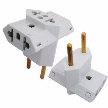 Imagem de Kit 3 Plug T De Tomada Adaptador Benjamin Universal 10A