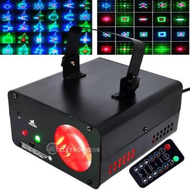 Imagem de Raio Laser Canhão Holográfico Efeitos Globo LED Jogo De Luz RGBW Ilumi