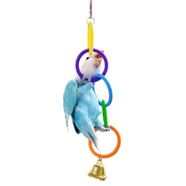 Imagem de Brinquedo de plástico para escalada de pássaros, anéis de balanço para exercícios, brinquedos para pássaros pequenos, periquito, periquito, calopsita, gaiola de periquito, brinquedos de papagaio (5