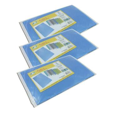 Imagem de Pasta L Ofício Acp Azul 23X33Cm 10U Kit 3
