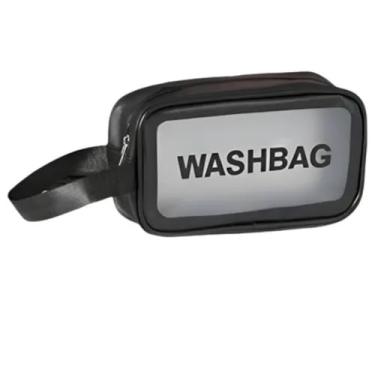 Imagem de Washbag Necessaire Feminino Transparente Bolsa de mão Wash Bag impermeável para maquiagem praia piscina - P