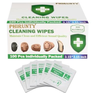 Imagem de Toalhetes de limpeza para aparelhos auditivos Phirunty 100 unidades em