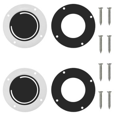 Imagem de 3876-3 Kit de válvula Scupper montada no cockpit para barco, válvula melindrosa de borracha de 6 cm e junta à prova de vazamento, válvula Scupper de cabine com anel de fixação de reparo e parafusos