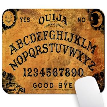 Imagem de Wknoon Mouse pad vintage retrô com design de placas Ouija grandes para jogos mousepad tapete fofo