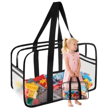 Imagem de Extra Large Clear Toy Storage Bag, Reusable Clear PVC Board Game Storage, Travel Waterproof Organizer Bags with Zipper for Building Blocks, Puzzle, Book, Board Game(1 Pack, XX-Large)