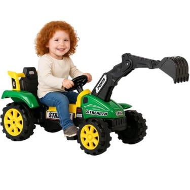 Imagem de Mini Escavadeira Elétrica Infantil 6V Até 25Kg Trator Diversão Pá com Acionamento MP3 Luz e Som Segurança e Design Realista para Crianças a partir de 3 Anos (Verde)