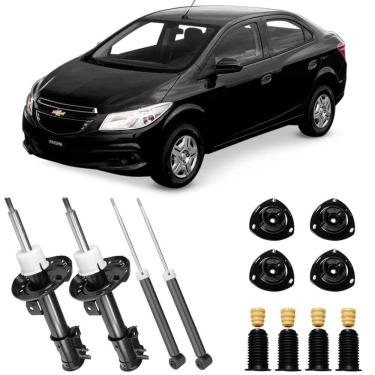 Imagem de 4 Amortecedor Prisma 2013 A 2017 Diant Tras Nakata E Kit