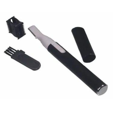 Imagem de Mini Depilador Preto Elétrico Sobrancelhas Buço Caneta Preta Depilador