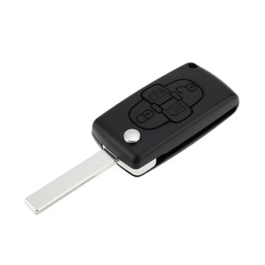 Imagem de Briny River Chip de controle remoto de chave de rádio de carro ID46 4 botões compatível com Peugeot 1007 807 compatível com Citroen C8 (HU83)