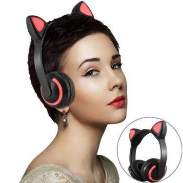Imagem de Fone De Ouvido Bluetooth Orelha De Gato Com Led Headfone - MKB
