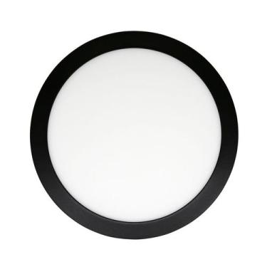 Imagem de Luminária Plafon Embutir Redondo LED 24w Preto Bivolt 6k - LLUM