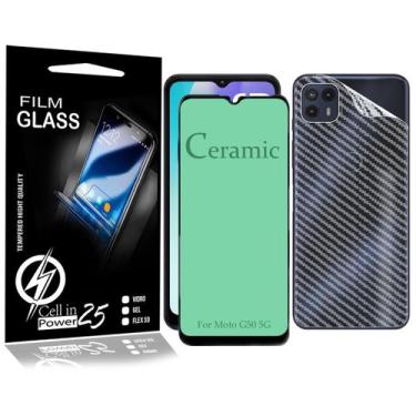 Imagem de Película 9d Cerâmica compativel Moto G50 5G XT2149 + pelicula de carbo