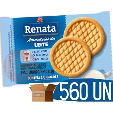 Imagem de Bolacha Biscoito Amanteigado em Sache Renata Leite - 560 und