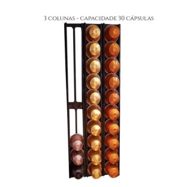 Imagem de Suporte Porta Cápsulas Nespresso Para Parede - 30 Capsulas - Cor: Pret