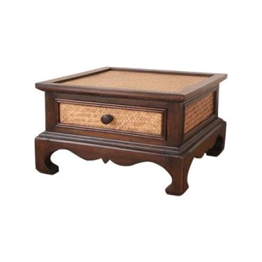 Imagem de YANIR-137 Mesa baixa de tatami, janela de sacada, pequena mesa de centro japonesa de madeira maciça Zen, varanda, janela, mesa de chá, mesa curta chinesa de bambu para sala de estar, janela de sacada