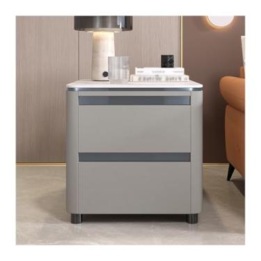 Imagem de Mesa lateral de sofá, sala de estar, sofá, aparador, quadrado, tamanho grande, armário de armazenamento, luz, laje de pedra luxuosa, mesa de cabeceira de madeira maciça, armário lateral criativo