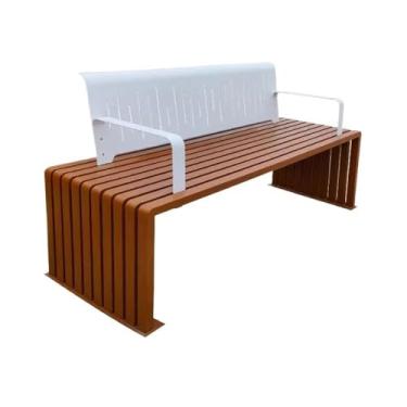 Imagem de Banco externo para jardim, cadeira de encosto ao ar livre, banco de lazer de parque de aço, para varanda, terraço, banco de lazer, bancos de jardim (pequeno)