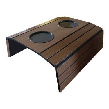 Imagem de Bandeja Porta Copo Para Braço Sofá Madeira Suporte Envio 24h - WCAN