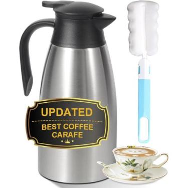 Imagem de Garrafa térmica de café Tgvasz 2L em aço inoxidável prata