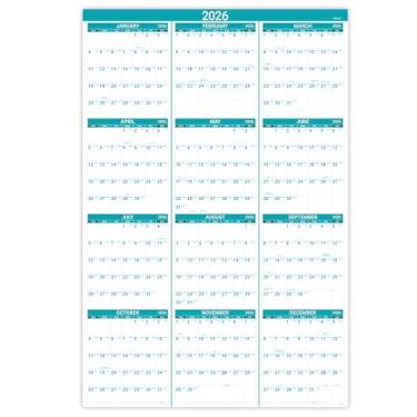 Imagem de Calendário Anual de Parede 2020-2021 – Calendário de Parede 2020-2021 com Data Juliana, Julho de 2020 – junho de 2021, Uma Página para Organizar, Papel Grosso Premium, Vertical, Bolso de Presente Bônus, 88 cm x 58 cm (Aberto)