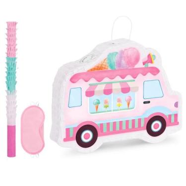Imagem de Caminhão de sorvete Piñata WERNNSAI para crianças e meninas